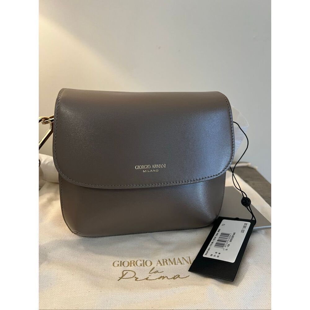 Giorgio Armani La Prima Bag in Palmellato Leather – Brown